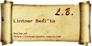 Lintner Beáta névjegykártya